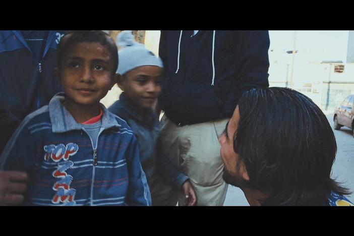 The impact of bombing on the psyche of young victims as the boys rescued by Mahmoud.