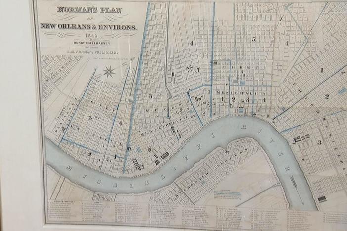Appraisal: 1845 New Orleans Folding Map, in New Orleans Hour 1.