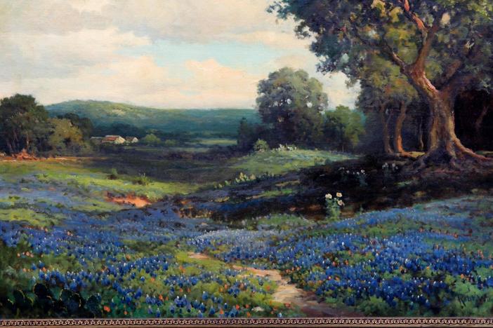 Appraisal: Robert Wood Bluebonnets Oil, ca. 1930, from Tulsa Hour 1