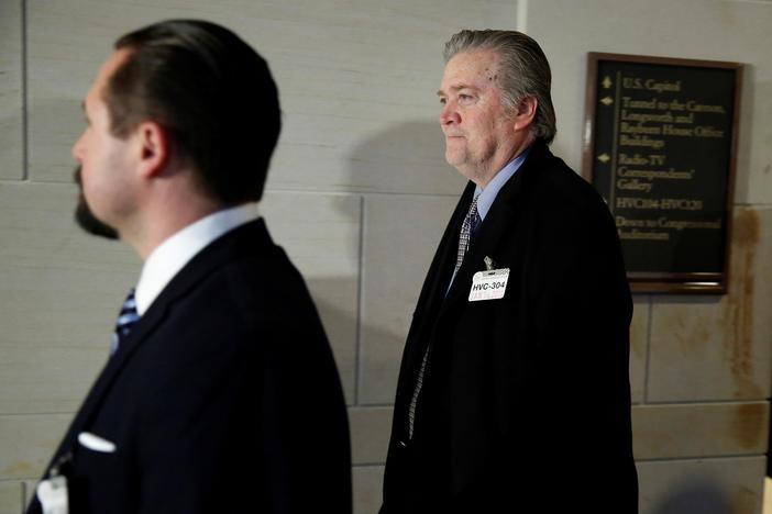 Steve Bannon spent hours behind closed doors with the House Intelligence Committee.