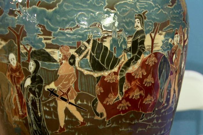 Appraisal: Weller Pottery Dickensware II Vase, ca. 1900, from Albuquerque, Hour 1.