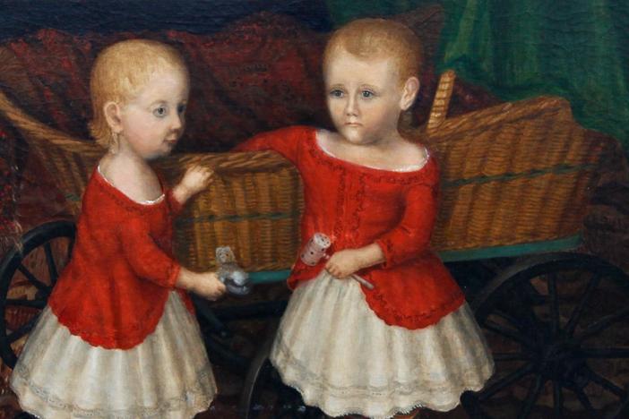 Appraisal: Marcus Mote Folk Portrait, ca. 1849, from Tulsa Hour 1