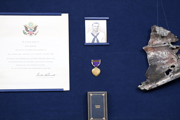 Appraisal: World War II USS Franklin Purple Heart Group, in St. Louis Hour 1.