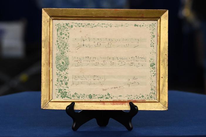 Appraisal: 1828 Verdi-signed "La Traviata" Musical Quotation, from Salt Lake City Hour 2