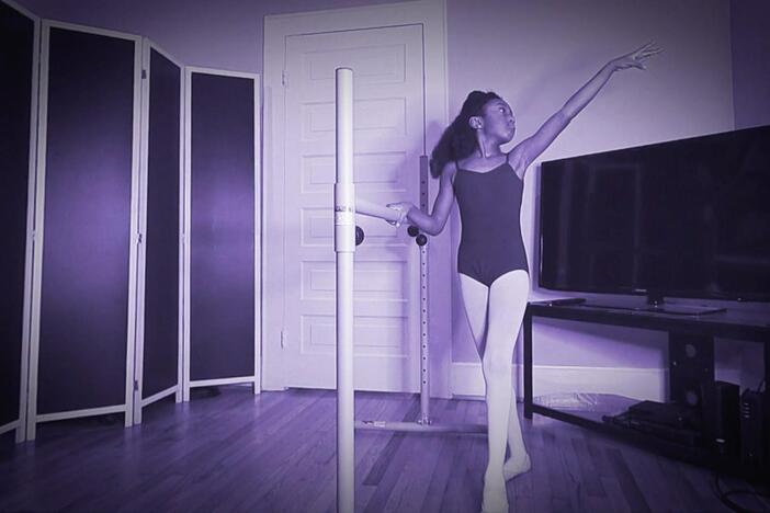 Amani is eager to pointe out some of her favorite moves from ballet class!