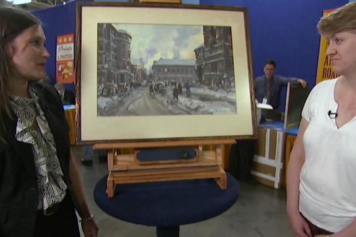 Appraisal: John Whorf "Copley Square" Watercolor, ca. 1940, from Boston Hour 1.
