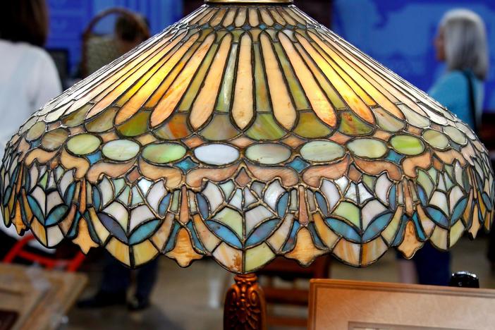 Appraisal: Duffner & Kimberly Leaded Glass Table Lamp, from Eugene Hour 2