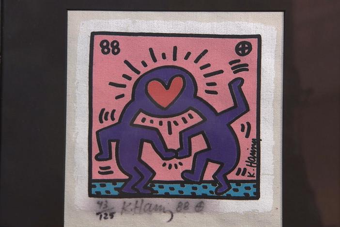 Appraisal: 1988 Keith Haring Screenprint on Canvas, from Junk in the Trunk 6.