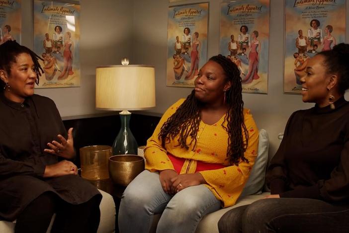 Lynn Nottage speaks with cast members Kearstin Piper Brown and Chabrelle Williams.