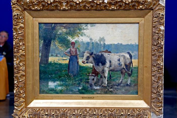 Appraisal: Julian Dupré Oil on Panel, ca. 1885, from Knoxville Hour 2.