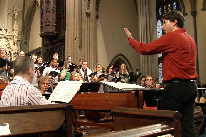 We speak with the conductor of Grammy-nominated Trinity Wall Street choir and orchestra.