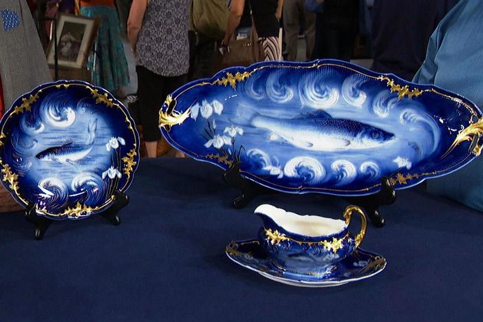 Appraisal: Limoges Porcelain Sauce Boat and Platter, ca. 1900, from Little Rock Hr 1.