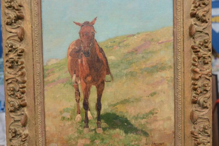 Appraisal: Charles Schreyvogel "A Lone Horse" Oil, ca. 1900, from Palm Springs Hour 3.