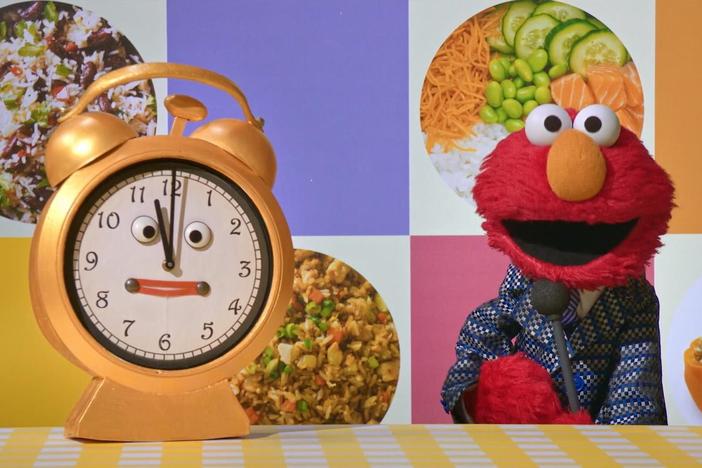 Elmo hosts a cooking competition! Watch how chefs can use rice to cook different recipes.
