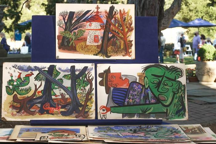 Appraisal: Roy De Forest Gouache Paintings, ca. 1955