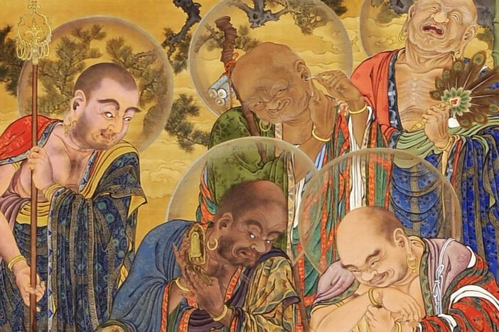Curator James Ulak talks about Buddhism and Japanese artist Kazunobu's paintings.