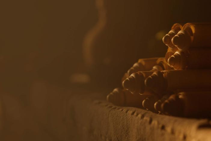 Scientists attempt to read ancient scrolls carbonized by the eruption of Mt. Vesuvius.