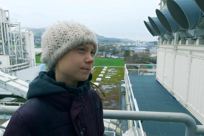 Greta visits a direct air capture plant called Climeworks in Hinwil, Switzerland.