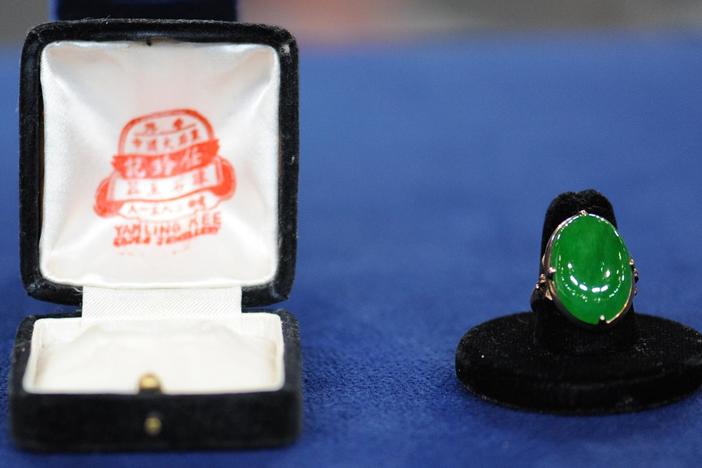 Appraisal: Jade Ring with Case, ca. 1940, from Austin, Hour 3.