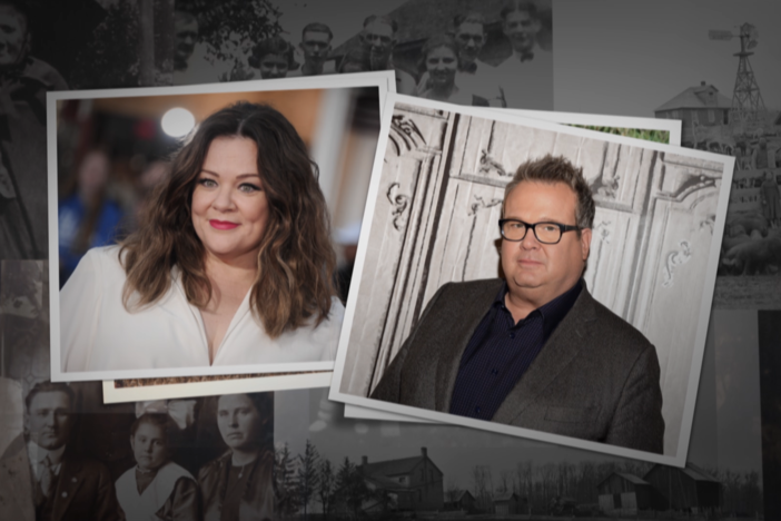 Dr. Gates helps Eric Stonestreet and  Melissa McCarthy learn their family histories.