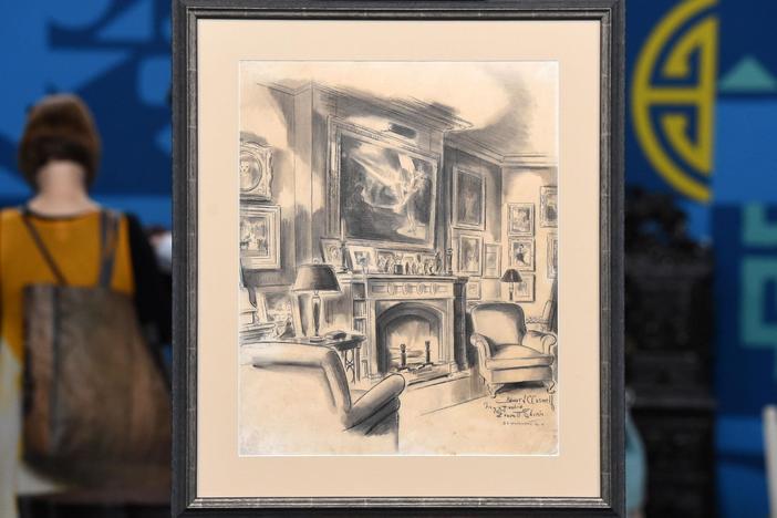 Appraisal: Everett Shinn Charcoal & Ink Wash on Paper, ca. 1950, from Cleveland Hr 3.