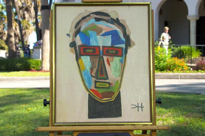 Appraisal: Clementine Hunter Abstract Portrait, ca. 1960