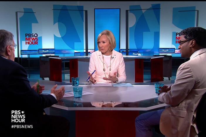 Columnist Mark Shields and National Review senior editor Ramesh Ponnuru join Judy Woodruff