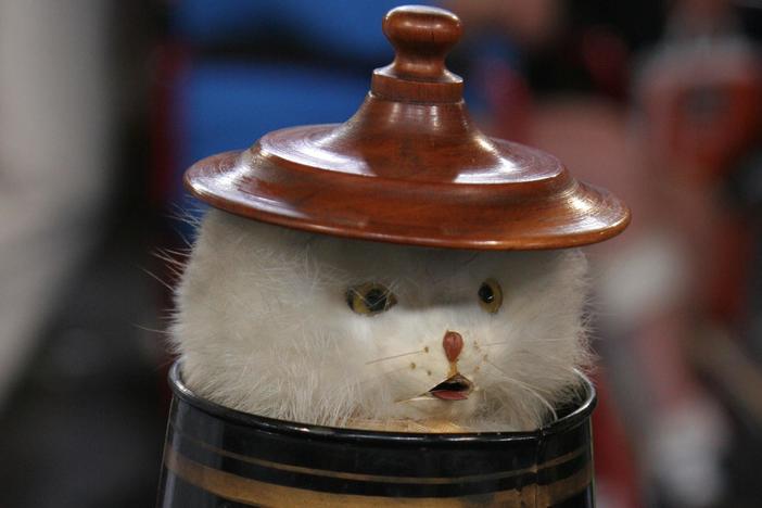 Appraisal: Ives Mechanical Cat in Milk Can Toy, ca. 1893