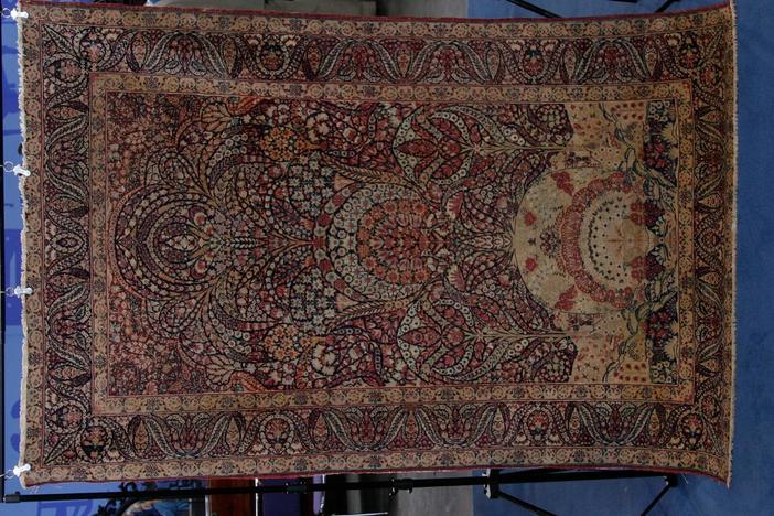Appraisal: Persian Lavar Kirman Pictorial Rug, ca. 1900