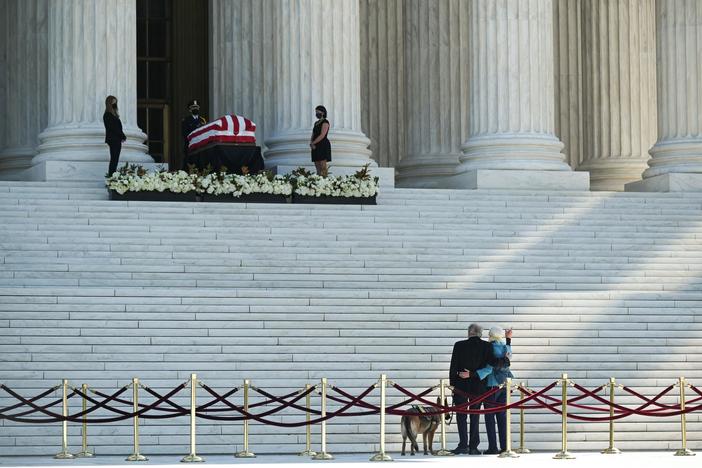 Ginsburg remembered at Supreme Court as battle over her seat flares