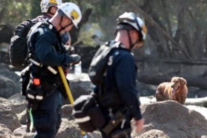 The search continues for those lost to massive california mudslides.
