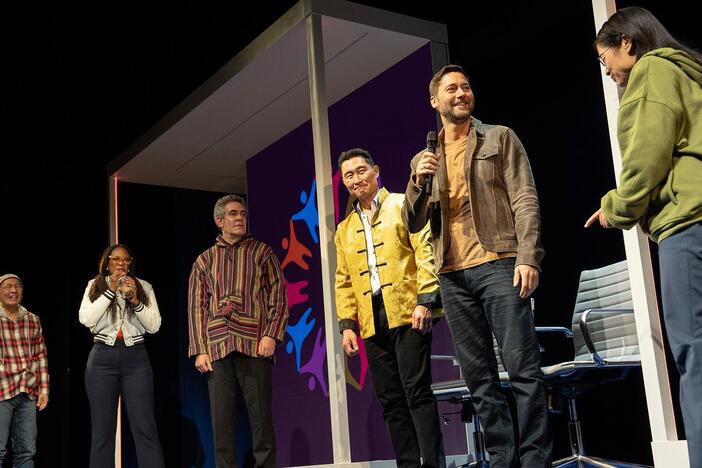 David Henry Hwang (Daniel Dae Kim) brings Marcus G. (Ryan Eggold) to a talkback.