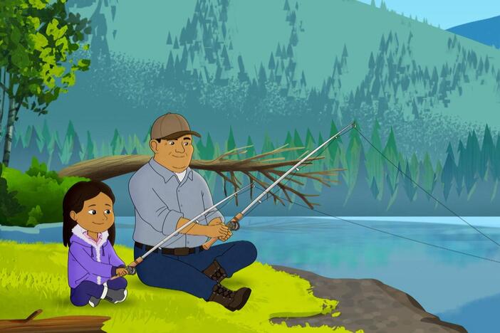 Vera is eager to catch more fish to make fish skin wallets, but can she catch more trout?
