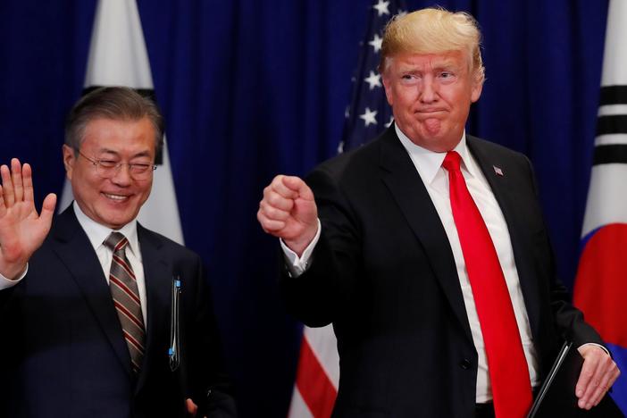 Trump and South Korea's Moon sound positive notes on North Korea progress