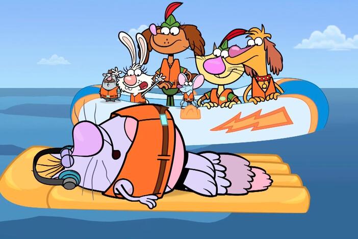 Nature Cat and his pals ride the Gulf Stream while looking for Mr. Chewsinsky.