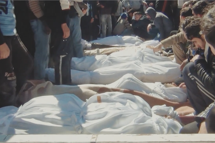 Funerals are held for civilians killed by the Bashar al-Assad regime's security.