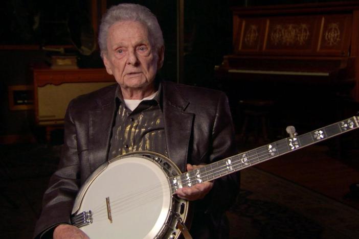 The late Ralph Stanley plays a banjo tune and describes his playing technique.