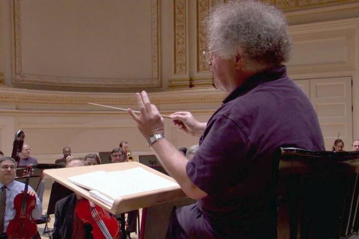 Levine conducts the the Met Opera Orchestra's first rehearsal in Carnegie Hall