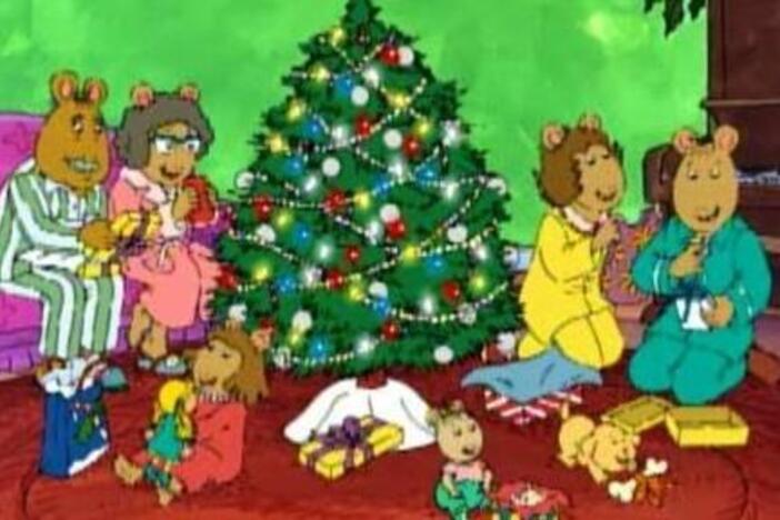 Arthur sings a song about Christmas.
