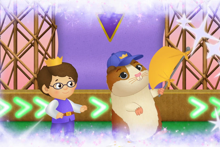Prince Wednesday imagines he's as small as a guinea pig going through an obstacle course!
