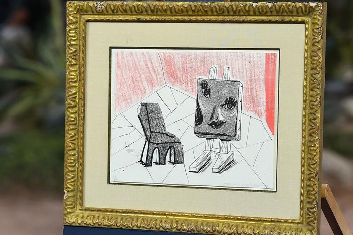 Appraisal: 1986 David Hockney "Celia with Chair" Print