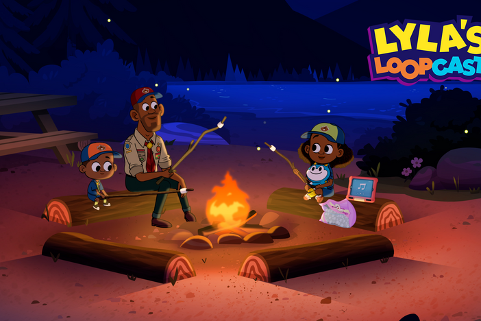 Louis asks Lyla, Luke, and Stu to create a campfire game for their scout troop to play.