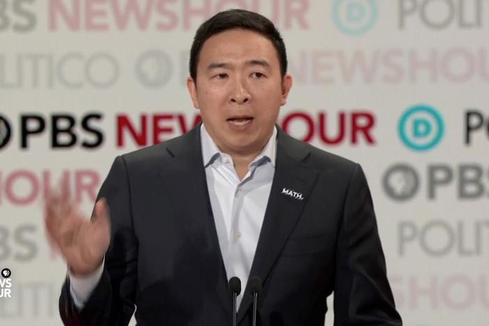 WATCH: Both 'honor and disappointment' to be lone candidate of color in debate, Yang says