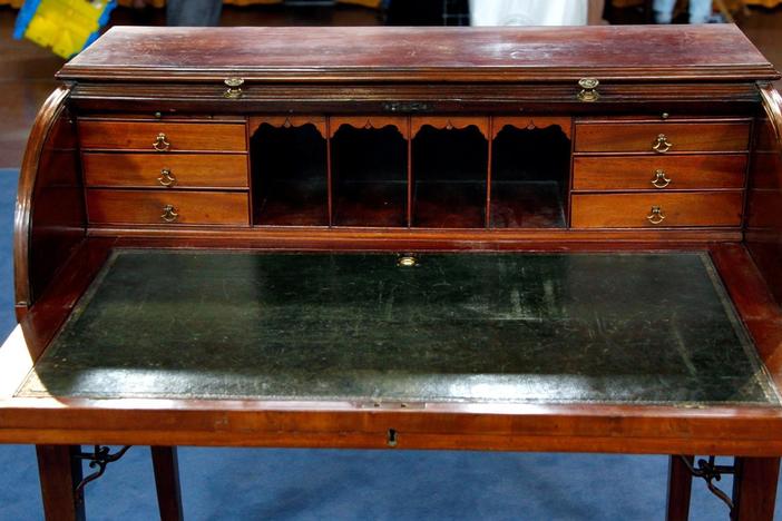 Appraisal: Late 18th-Century George III Tambor-Front Desk from El Paso Hour 1.