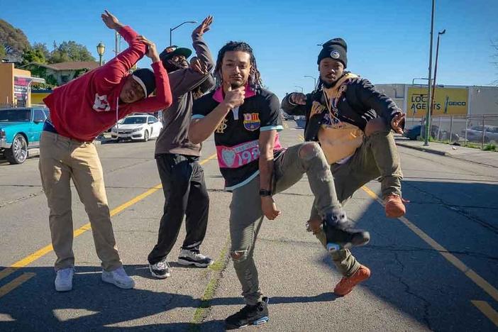 Turf dancers combine abrupt, angular movements with graceful footwork.