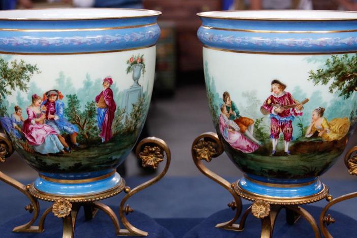 Appraisal: Pair of Mounted Urns, from Cincinnati Hour 3.