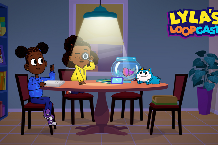 Lyla and Stu help Liana with her mystery story, ultimately turning it into a mystery play.