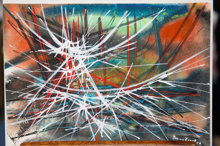 Debra Force appraises an electric 1959 Jimmy Ernst painting in Louisville.