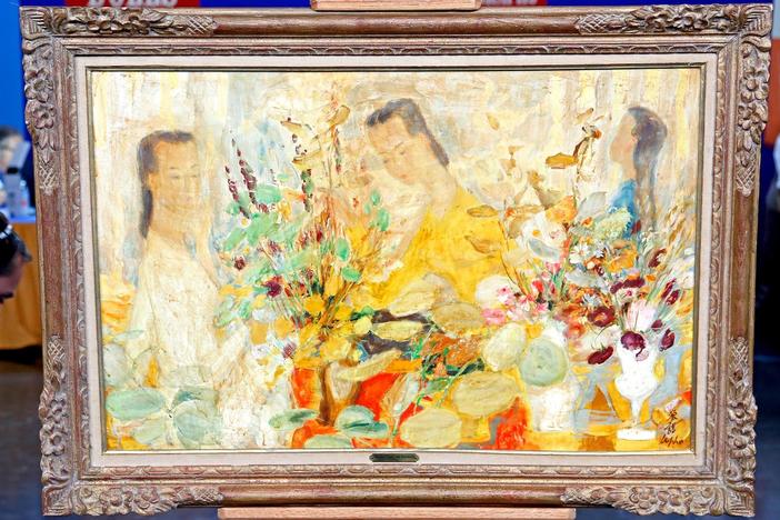 Appraisal: Le Pho Oil on Silk, ca. 1950, from Knoxville Hour 3.