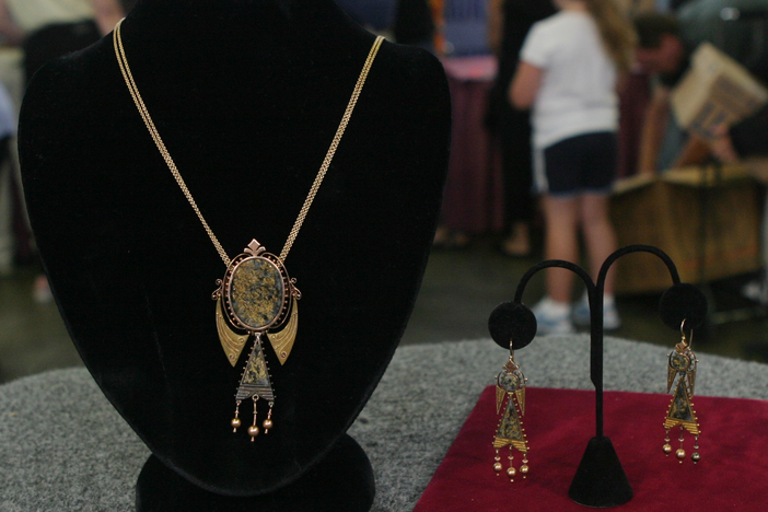 Appraisal: Victorian Quartz Gold Jewlery Suite, ca. 1870, in Vintage San Francisco.